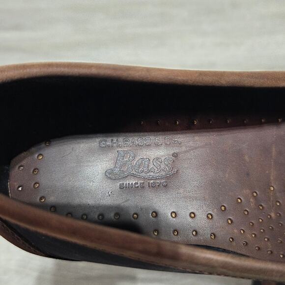 G.H. Bass Weejuns Carl Leather Black & Brown Slip on Loafers Size 10D main image 8
